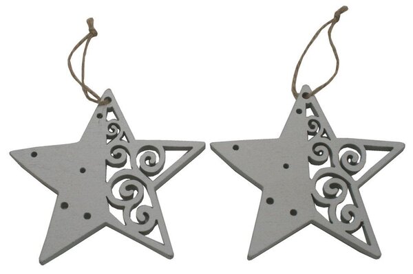 Dekorace závěsná hvězdy 10 cm -2 ks 3001325