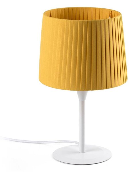 SAMBA bílá/skládaná žlutá mini stolní lampa - FARO