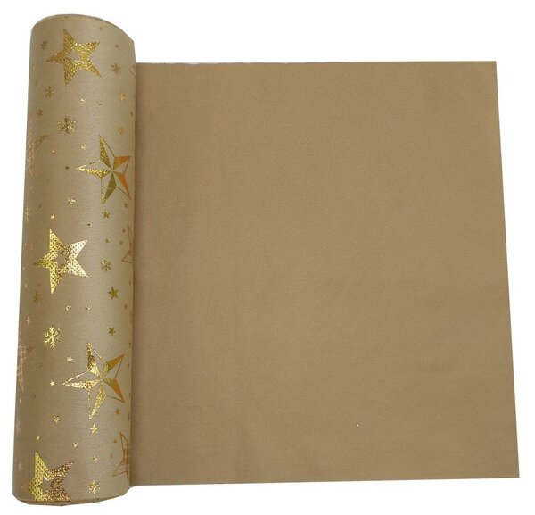 Běhoun sametový s hvězdami 28 cm × 3 m zlatý 8701302C