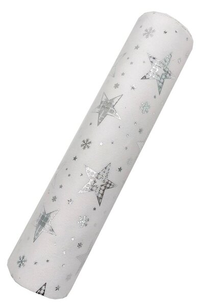 Běhoun sametový s hvězdami 28 cm × 3 m bílý 8701302B