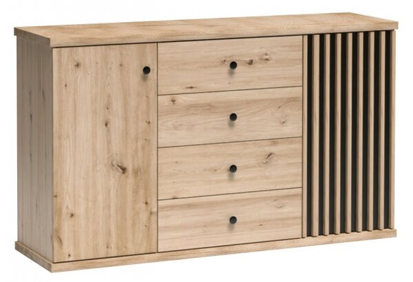 Komoda Sigeren SG04, Barva: dub artisan / dub artisan + černá 5903211090530