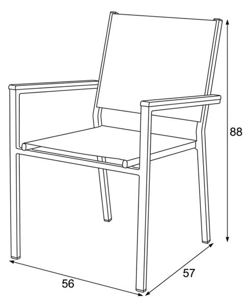 Zahradní židle šedá AZC-L1303 GREY - drobná chyba z výroby