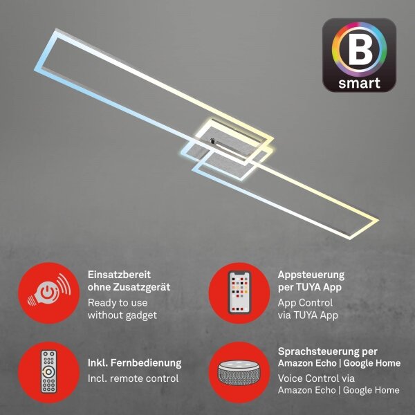 Brilo - LED Stmívatelný přisazený lustr FRAME 2xLED/20W/230V Wi-Fi Tuya + DO
