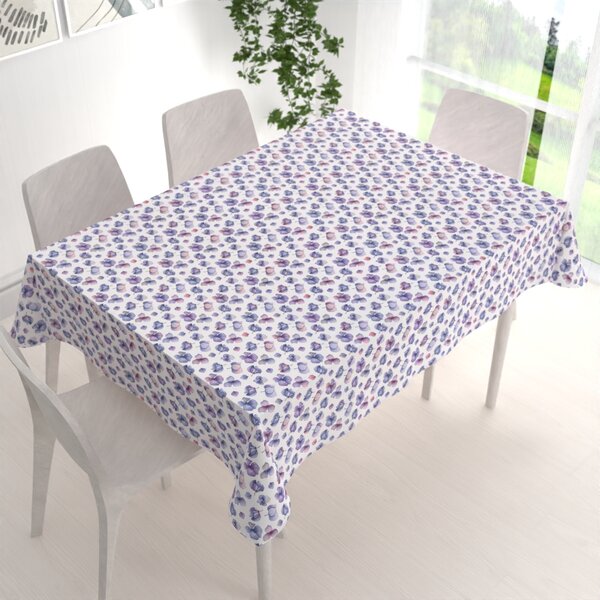 Biante Dekorační obdélníkový ubrus Porto PRT-024 Modré okvětní lístky na bílém 50x100 cm