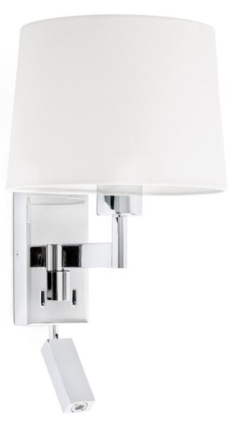 ARTIS chrom/bílá nástěnná lampa se čtecí lampičkou - FARO
