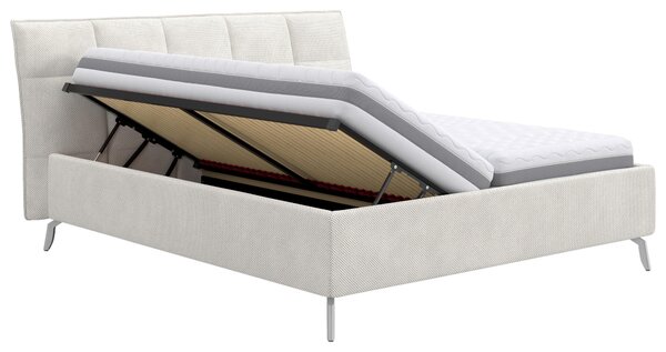 ČALOUNĚNÁ POSTEL, 180/200 cm, krémová Welnova - Postele s úložným prostorem