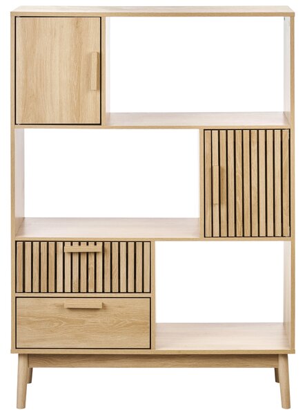 Regál s policemi LYNWOOD 140 cm Světle hnědá
