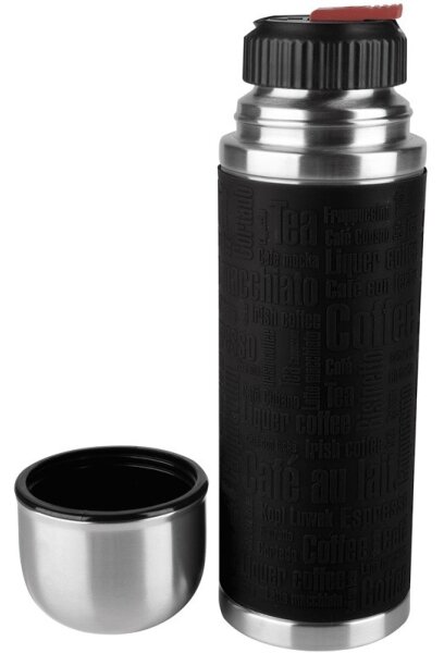 Tefal - Termoska s hrníčkem 1 l SENATOR nerez/černá