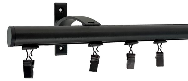 Kovovégarnýže.cz Garnýž Deco elegance černá matná Varianta jednořadá nebo dvouřadá: Jednořadá, Délka: 0-100cm, Uchycení látky: jezdec+šnekový háček