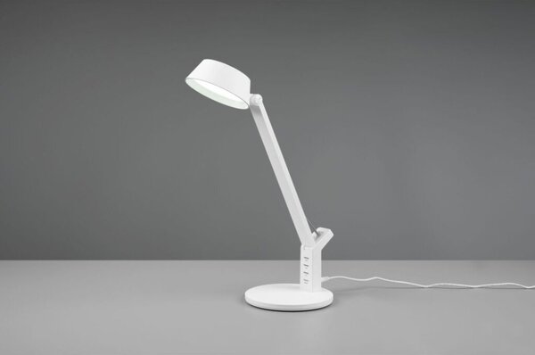TRIO 523090131 AVA stolové svítidlo LED 5W/600lm 3000+4000+6300K matná bílá, USB nabíjení, stmívatelné