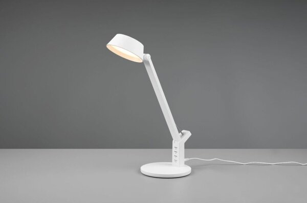 TRIO 523090131 AVA stolové svítidlo LED 5W/600lm 3000+4000+6300K matná bílá, USB nabíjení, stmívatelné