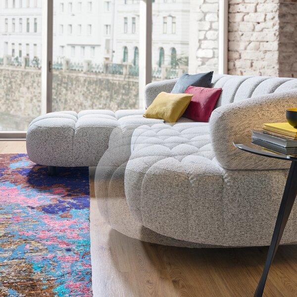 ROHOVÁ SEDAČKA, textil, šedobéžová Welnova - Sedací soupravy