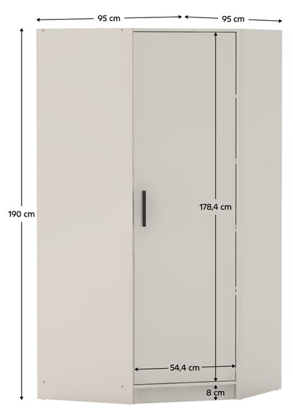 KONDELA Rohová skříň, kašmír, BENA 3