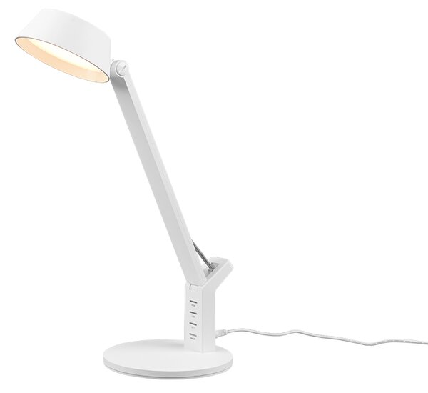 TRIO 523090131 AVA stolové svítidlo LED 5W/600lm 3000+4000+6300K matná bílá, USB nabíjení, stmívatelné