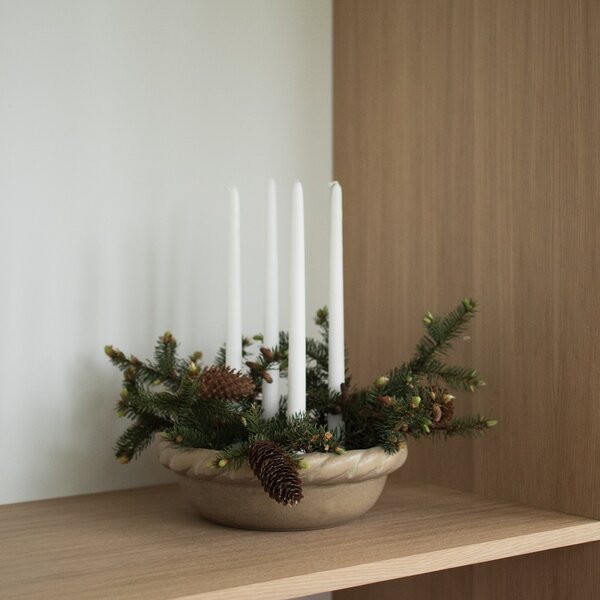 DBKD Keramický svícen Twine Plate - Beige DK406