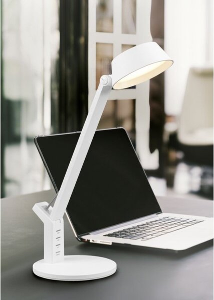 TRIO 523090131 AVA stolové svítidlo LED 5W/600lm 3000+4000+6300K matná bílá, USB nabíjení, stmívatelné