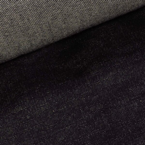 Bavlněná riflovina (denim, džínovina) černá č.8, klasická, š.160cm, 420 g/m2, 100% bavlna (látka v metráži)