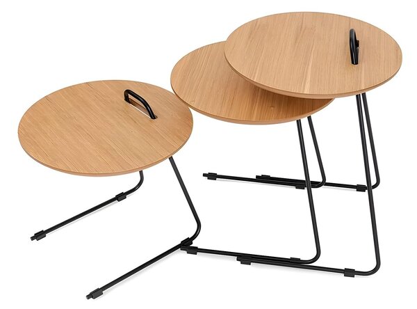 Set 3 příručních stolků Paniki (natural). Akce -24%