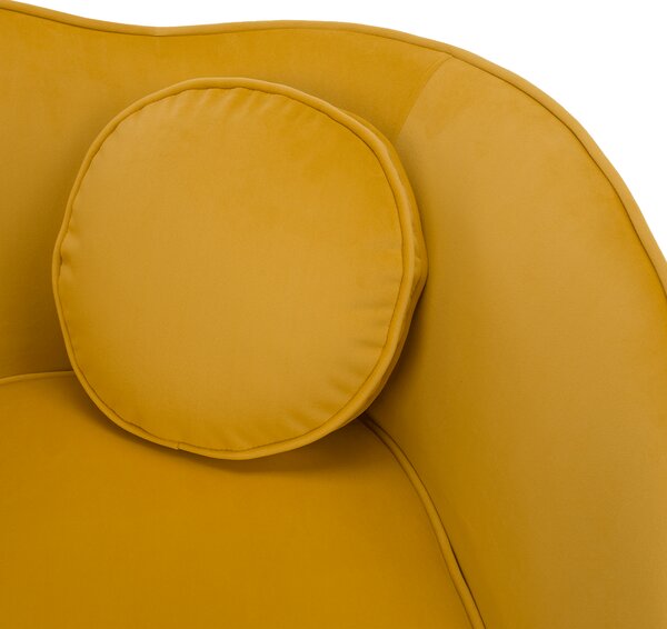 KONDELA Designové křeslo, žlutá Velvet látka/gold chrom zlatá, EZIO