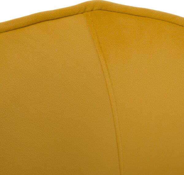 KONDELA Designové křeslo, žlutá Velvet látka/gold chrom zlatá, EZIO