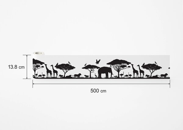 Samolepící bordura na zeď Safari Silueta | 5 m x 13.8 cm | DWB8267