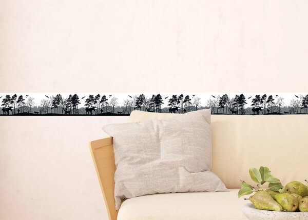 Samolepící bordura na zeď Lesní Silueta | 5 m x 13.8 cm | DWB8269