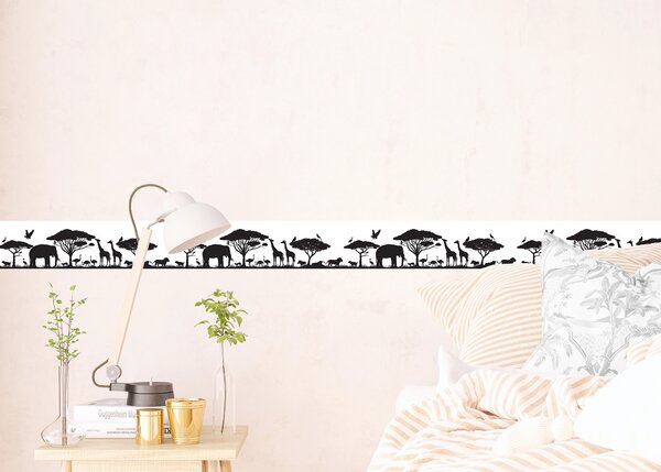 Samolepící bordura na zeď Safari Silueta | 5 m x 13.8 cm | DWB8267