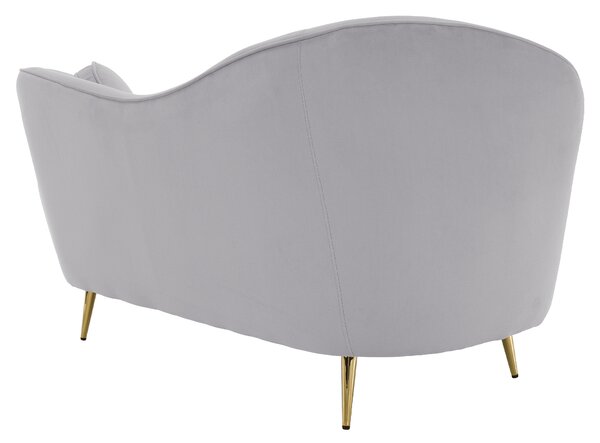 KONDELA Designový 2-sed, šedá Velvet látka/gold chrom zlatá, EZIO TYP 2