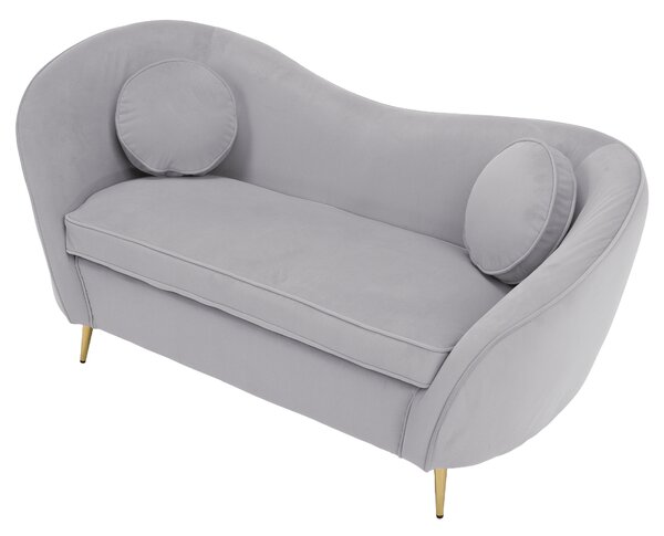 KONDELA Designový 2-sed, šedá Velvet látka/gold chrom zlatá, EZIO TYP 2