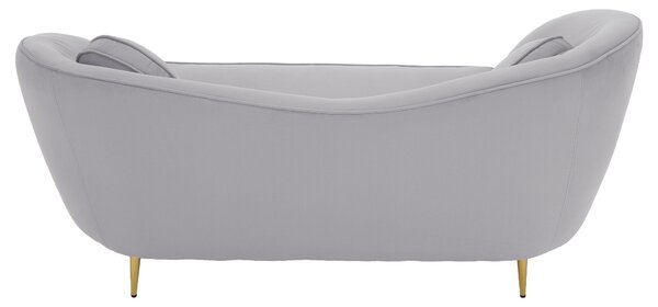 KONDELA Designový 2-sed, šedá Velvet látka/gold chrom zlatá, EZIO TYP 2