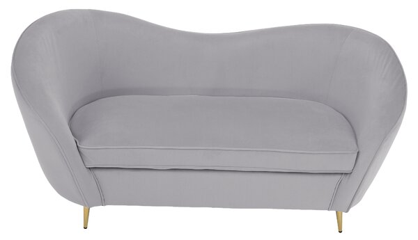 KONDELA Designový 2-sed, šedá Velvet látka/gold chrom zlatá, EZIO TYP 2