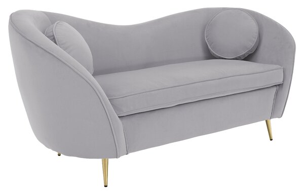 KONDELA Designový 2-sed, šedá Velvet látka/gold chrom zlatá, EZIO TYP 2