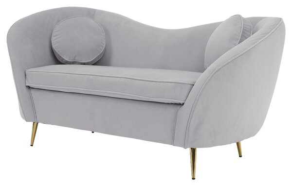 KONDELA Designový 2-sed, šedá Velvet látka/gold chrom zlatá, EZIO TYP 2