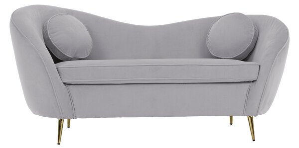 KONDELA Designový 2-sed, šedá Velvet látka/gold chrom zlatá, EZIO TYP 2