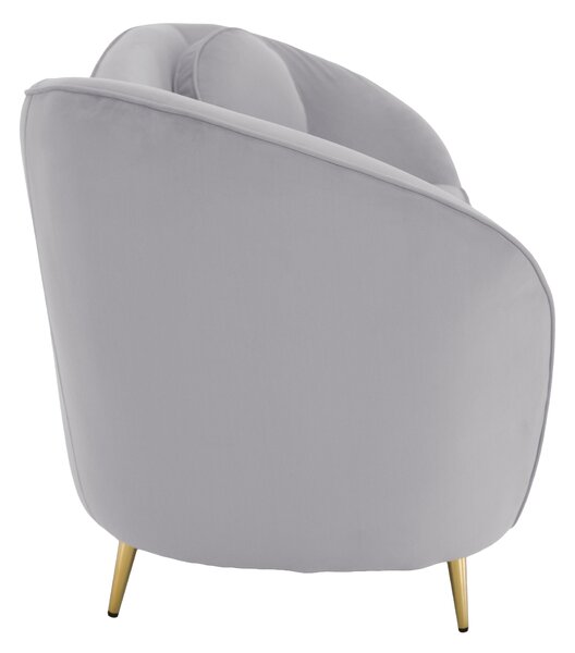 KONDELA Designový 2-sed, šedá Velvet látka/gold chrom zlatá, EZIO TYP 2