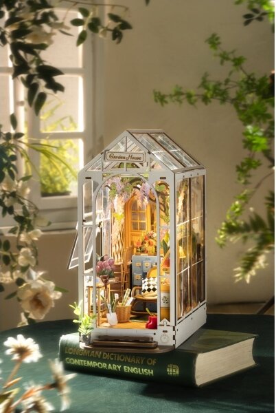 RoboTime - LED Zarážka na knihy Garden house 3D puzzle 2xAAA