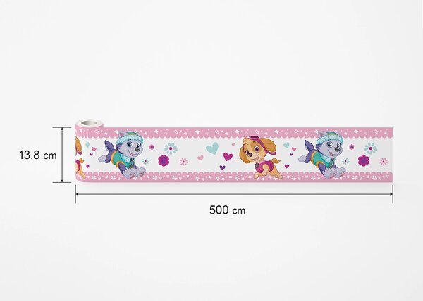 Dětská samolepící bordura na zeď Tlapková Patrola | 5 m x 13.8 cm | DWBD8003