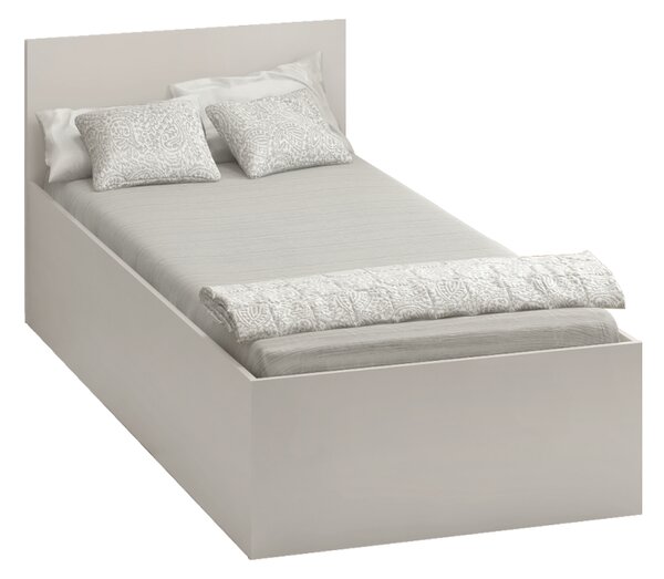 KONDELA Postel s kovovým roštem a úložným prostorem, 90x200, kašmír, DOLI