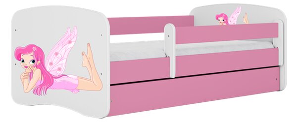 KIDSDREAMS dětská postel 70x140 vzor ležící víla, růžová