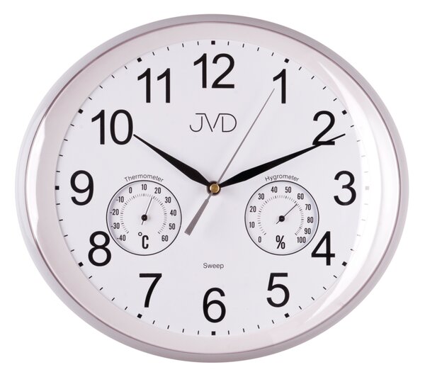 JVD Nástěnné hodiny s teploměrem a vlhkoměrem JVD HTP64.1