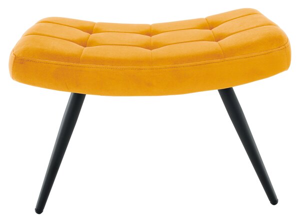 KONDELA Křeslo s podnoží, žlutá Velvet látka/černá, HABEN