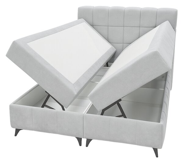 KONDELA Boxspringová postel, 180x200, světle šedá, ALMA