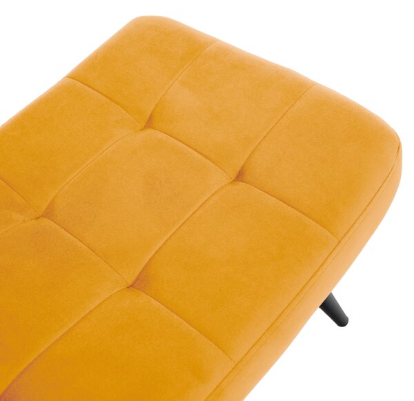 KONDELA Křeslo s podnoží, žlutá Velvet látka/černá, HABEN