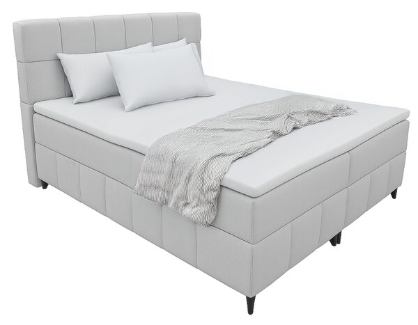 KONDELA Boxspringová postel, 180x200, světle šedá, ALMA