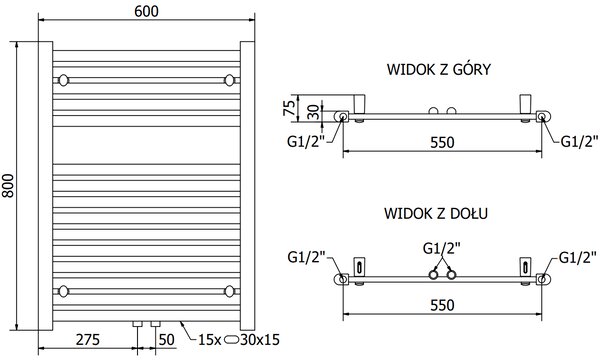 Mexen Hades, elektrické topné těleso 800 x 600 mm, 600 W, bílá, W104-0800-600-2600-20