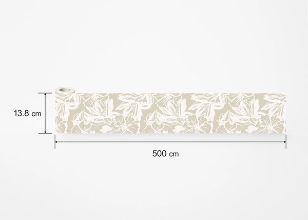 Samolepící bordura na zeď Pastelové Květiny | 5 m x 13.8 cm | DWB8417