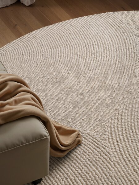 Hanse Home, Kusový koberec Eleni 106220 Natur Weiß kruh, 120x120 (průměr) kruh, bílá, ložnice