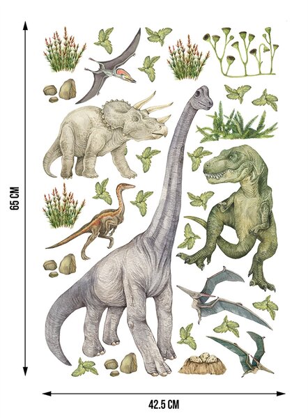 Dětská samolepka na zeď Dino | 42.5 x 65 cm | DDK1747