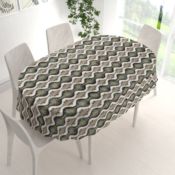 Biante Bavlněný oválný ubrus Sandra SA-542 Okrasné hvězdy na zeleném/bílém 50x100 cm