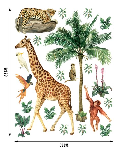 Dětská samolepka na zeď Jungle | 65 x 85 cm | DDK2329